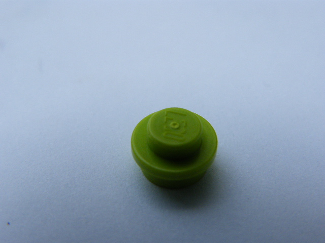 LEGO 4073 - Lime Plate, Round 1 x 1 Straight Side