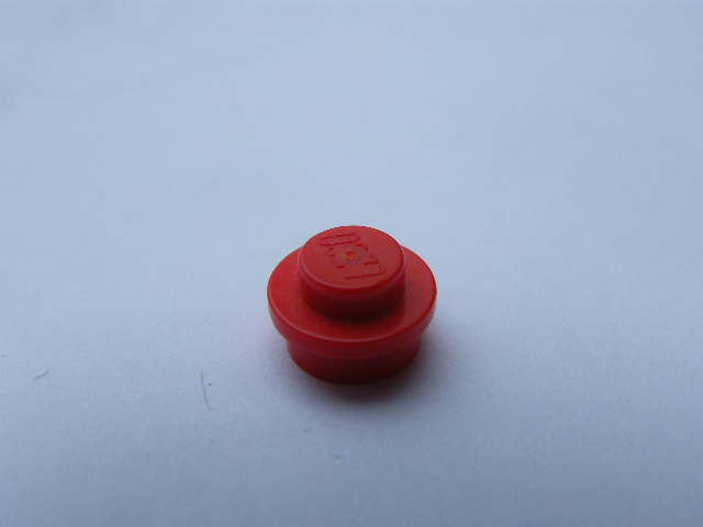 LEGO 4073 - Red Plate, Round 1 x 1 Straight Side