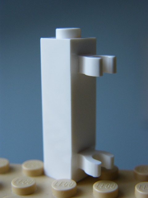 LEGO 60583 White Brick, Modified 1 x 1 x 3 with 2 Clips Vertical