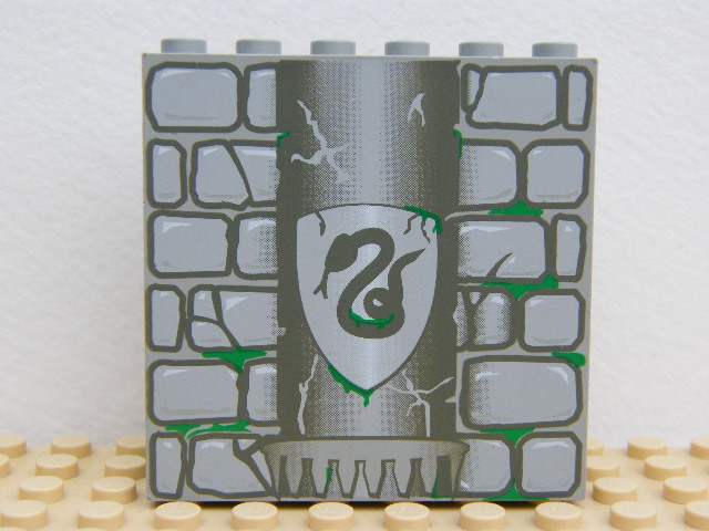 LEGO 3754pb02 - PANEL POTISK 6X6NOPŮ KÁMEN, HAD ŠEDÝ