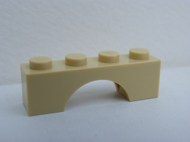 LEGO 3659 - OBLOUK 4 NOPY NÍZKÝ BÉŽOVÝ