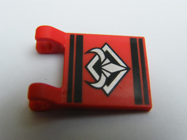 LEGO 2335px3 - Flag 2 x 2 Square with Silver Bull's Head Pattern