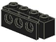 LEGO 2989 - Black Technic, Brick 1 x 4 with Bumper Holder