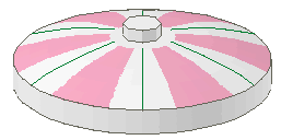 LEGO 3960pb001 - Dish 4 x 4 Inverted (Radar) with Stripes Green and Pink Pattern