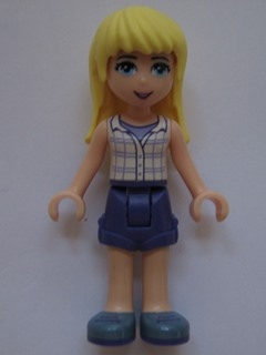 LEGO frnd163 - Friends Stephanie, Dark Purple Shorts, White Plaid Button Shirt