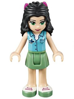 LEGO  frnd099 - Friends Emma, Sand Green Skirt, Medium Azure Top