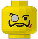 LEGO 3626bpa7 - Minifig, Head Glasses with Monocle, Scar