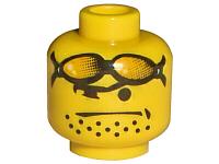LEGO 3626bpb0116 - Minifig, Head Glasses with Orange Sunglasses on Forehead
