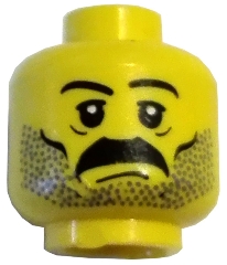 LEGO 3626bpb0172 - Minifig, Head Moustache and Stubble Pattern