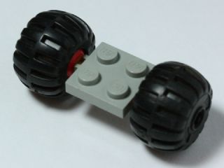LEGO 122c01assy4 Plate, Modified 2 x 2 with Wheels Red, with Black Wheel Full Rubber Balloon with Axle hole