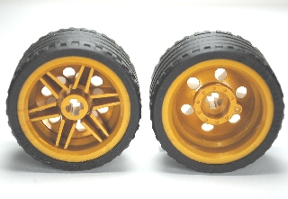 LEGO 56145c03 - Pearl Gold Wheel 30.4mm D. x 20mm with No Pin Holes and Reinforced Rim with Black Tire 37 x 22 ZR