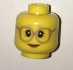 LEGO 3626cpb1568 Minifig, Head Female Glasses Dark Tan