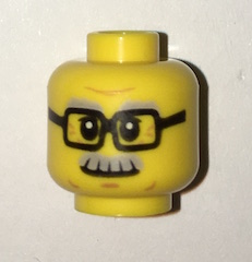 LEGO 626cpb1566 Minifig, Head Glasses Rectangular, Gray Eyebrows