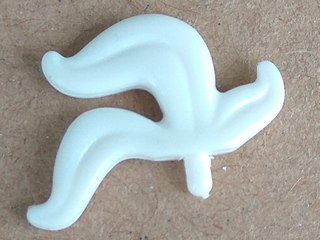 LEGO 4502b - White Minifigure, Plume Feather Triple