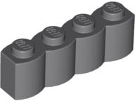 LEGO 30137 - Dark Bluish Gray Brick, Modified 1 x 4 Log