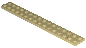 LEGO 4282 Tan Plate 2 x 16