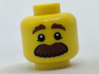 LEGO 3626cpb1813 Minifigure, Head Brown Eyebrows and Large Moustache