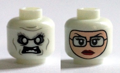 LEGO 3626cpb1383 Minifigure, Head Dual Sided Alien with White Eyes and Teeth