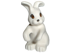 LEGO 33207pb01 Bunny / Rabbit, Belville with Orange Eyes and Black Nose Pattern