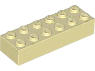 LEGO 2456 Tan Brick 2 x 6