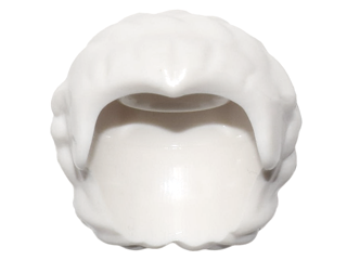 LEGO 64807 White Minifigure, Hair Female Short, Braided on Sides, Hole on Top