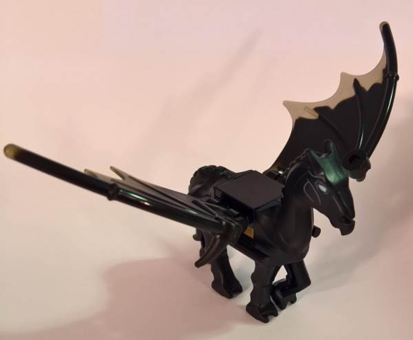 LEGO skelHorsec02pb1 Horse, Skeletal with Wings Swept Back, White Eyes Pattern, Harry Potter (Thestral)