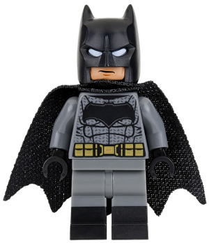 LEGO sh0218 Batman - Dark Bluish Suit, Gold Belt, Black Hands, Spongy Cape, Large Bat Logo