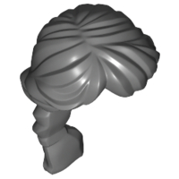 LEGO 88286 Dark Bluish Gray Minifigure, Hair Female Ponytail Long French Braided