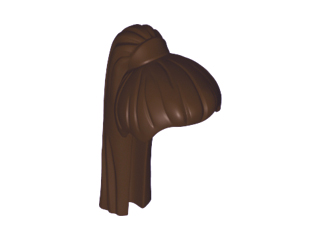 LEGO 17347 Dark Brown Minifigure, Hair Female Ponytail Long Straight with Holder