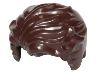 LEGO 23186 Dark Brown Minifigure, Hair Swept Left Tousled