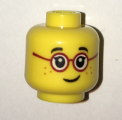 LEGO 3626cpb1565 Minifigure, Head Glasses with Red Round Frames, Black EyebrowsLEGO
