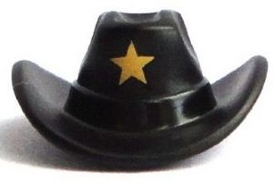 LEGO 15424pb01 Minifigure, Headgear Hat, Cowboy with Gold Star Pattern