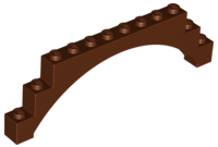 LEGO 18838 Reddish Brown Brick, Arch 1 x 12 x 3 Raised Arch