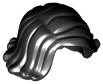 LEGO 20877 Black Minifigure, Hair Female Short Swept Sideways