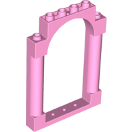 LEGO 40066 Bright Pink Door Frame 1 x 6 x 7 Rounded Pillars with Top Arch and Notches