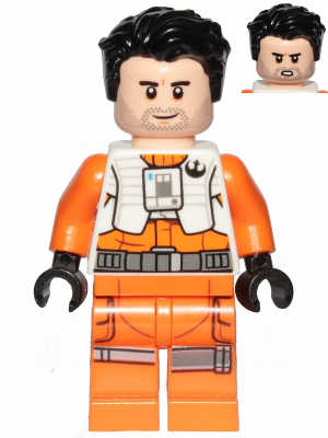 LEGO sw1019 Poe Dameron (Pilot Jumpsuit without Belts and Pipe, Hair)