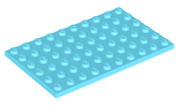 LEGO 3033 Medium Azure Plate 6 x 10