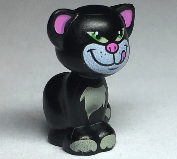 LEGO 11602pb07 Cat, Friends / Elves, Sitting with Dark Pink Ears