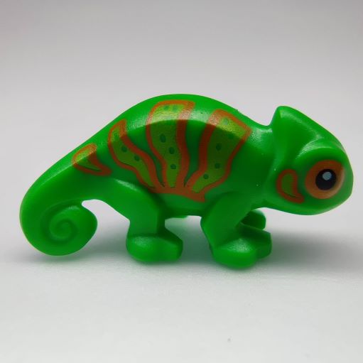 LEGO 57763pb01 Chameleon with Lime and Orange Stripes Pattern