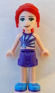 LEGO frnd315 Friends Mia, Dark Purple Shorts, Striped Top