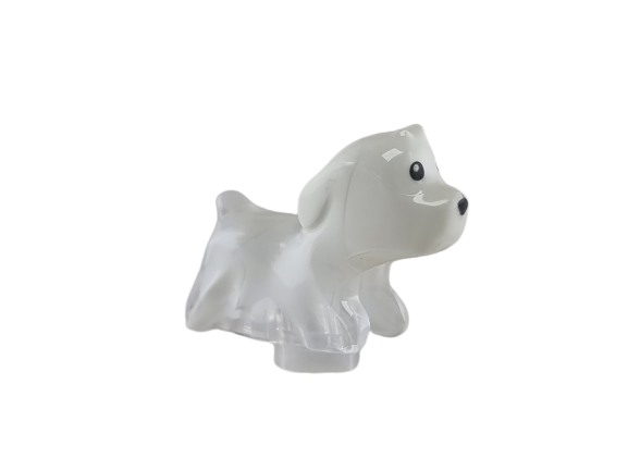 LEGO 52672pb01 Dog, Ghost with Marbled White Pattern (Spencer)