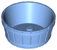 LEGO 64951 Medium Blue Container, Barrel Half Large with Axle Hole