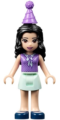 LEGO  frnd245 Friends Emma, Light Aqua Skirt, Medium Lavender Top and Party Hat