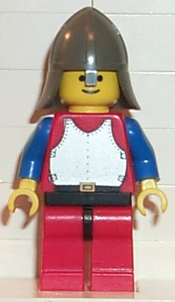 LEGO cas200 Breastplate - Red with Blue Arms, Red Legs with Black Hips, Dark Gray Neck-Protector