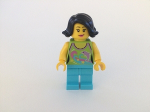 LEGO hol089 Female Lime Halter Top with Dolphin Pattern