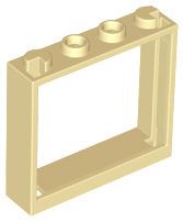 LEGO 60594 Tan Window 1 x 4 x 3 - No Shutter Tabs