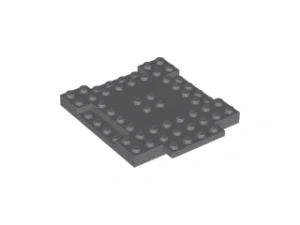 LEGO 15624 Dark Bluish Gray Brick, Modified 8 x 8 with 1 x 4 Indentations and 1 x 4 Plate