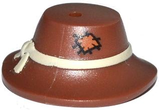LEGO 13788pb01 Minifigure, Headgear Hat, Wide Floppy Brim with Knotted Tan Band and Patch Pattern