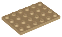 LEGO 3032 Dark Tan Plate 4 x 6