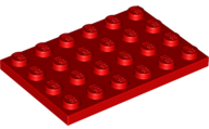 LEGO 3032 Red Plate 4 x 6
